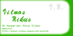 vilmos mikus business card